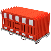 SET | with 20 panel fence | on storage and transport crossbar | without lamp adapter | with red/white foil, type RA2/B | type of barrier NOX red
